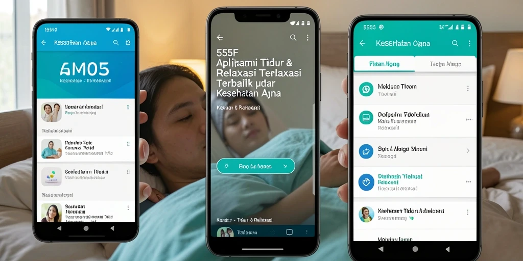 Tampilan antarmuka intuitif dari aplikasi 555F untuk Tidur & Relaksasi.