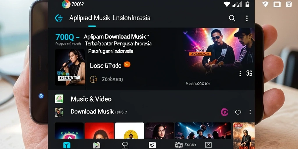 Antarmuka pengguna 700Q yang intuitif untuk Download Musik.