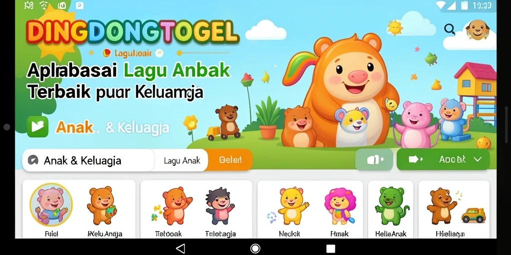 Antarmuka DINGDONGTOGEL yang ramah anak dengan berbagai lagu.