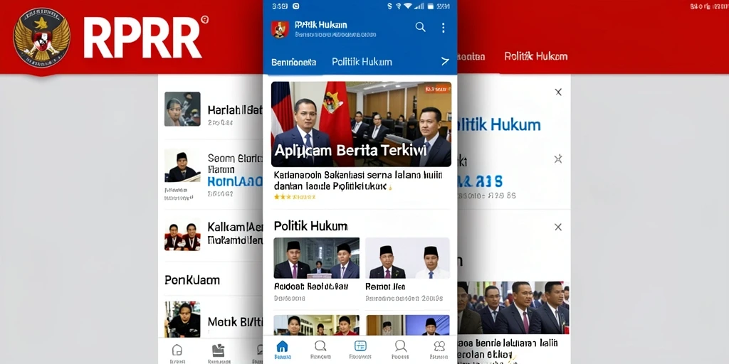 Tampilan antarmuka RPRR dengan kategori berita politik dan hukum.