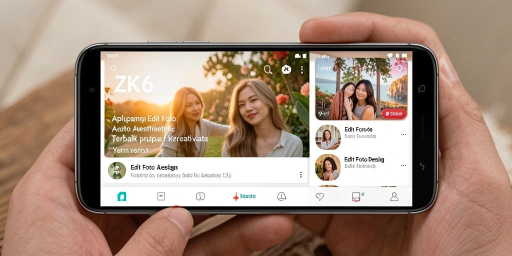 Antarmuka ZK6 dengan fitur Edit Foto Aesthetic yang menarik.